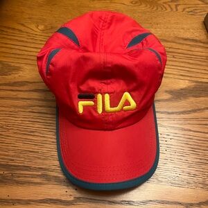 Fila Red Cap with Yellow and Black Accents